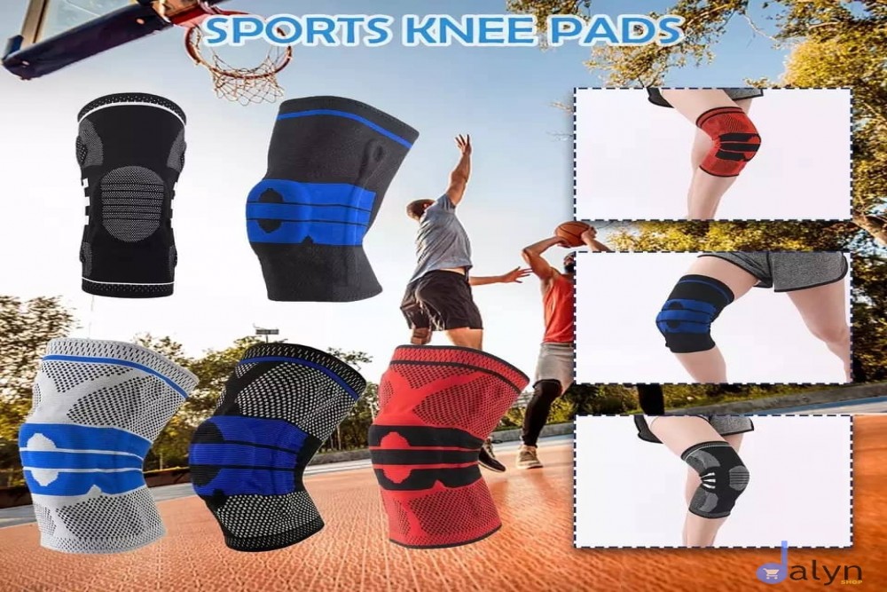 1PCS Knee Bands Weaving Silicone Knee Pads 