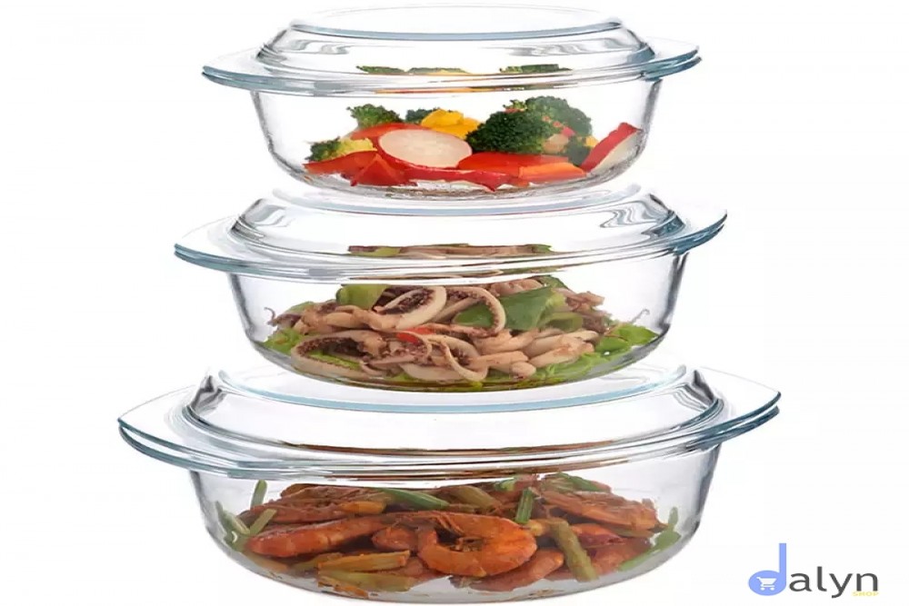 3 in 1 transparent glass bowl lid